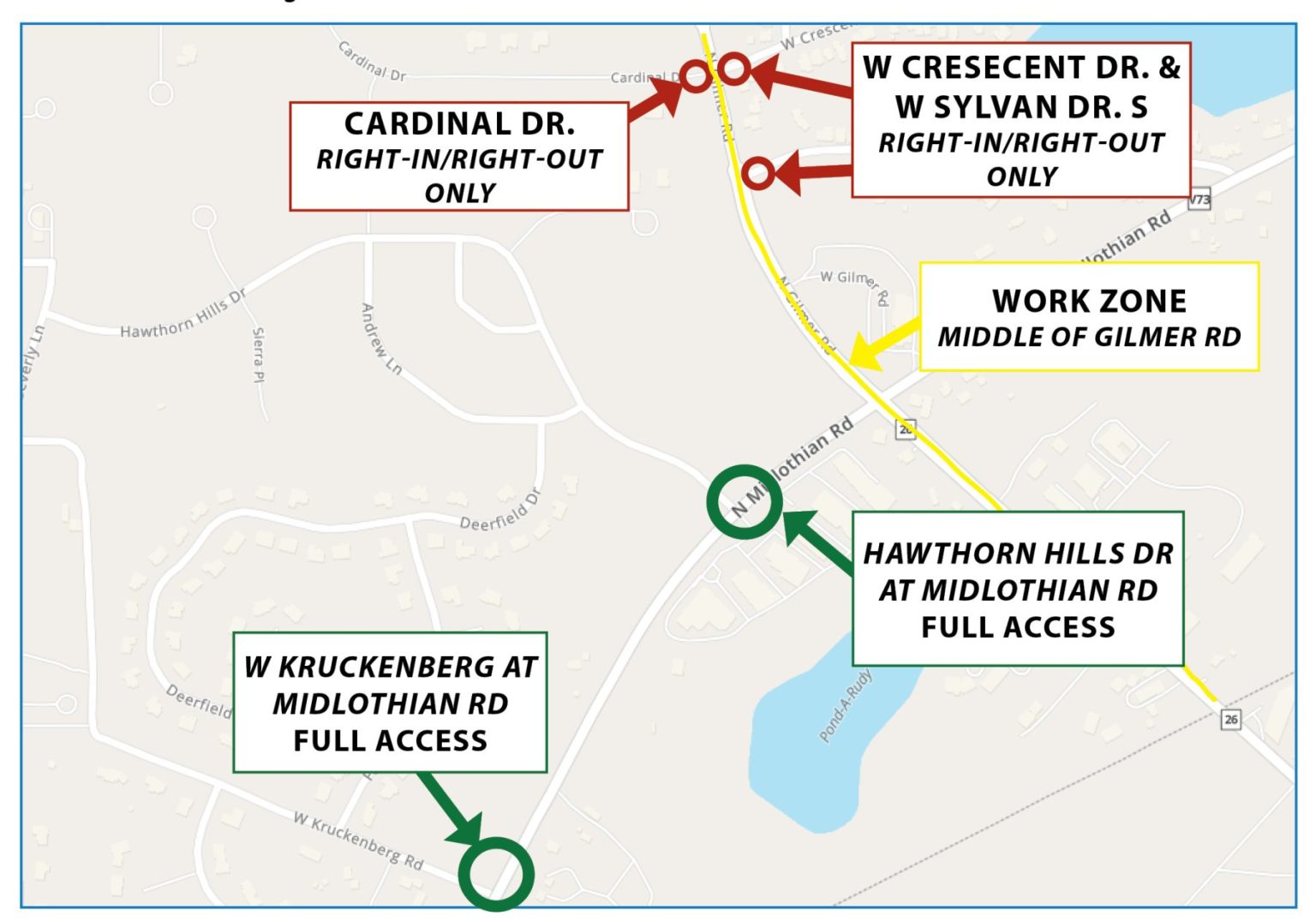 NEW TRAFFIC PATTERN STARTING 8/29/22 Gilmer Road Improvements